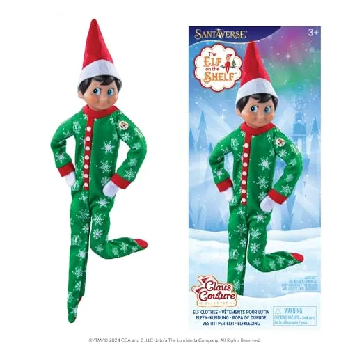 The Elf on the Shelf® Claus Couture® Onesie | Einteiliger Schlafanzug mit Schneeflockenmuster | Scout Elf Outfit