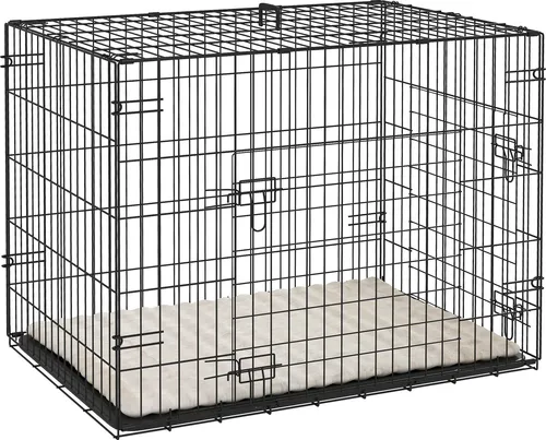 PawHut Hundekäfig klappbar Hundebox mit 2 Türen ausziehbare Bodenschale Kissen
