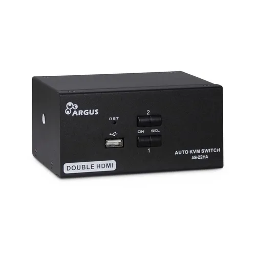 Inter-Tech KVM Switch KVM AS-22HA Metall