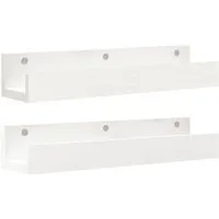 vidaXL Wandregale 2 Stk. Weiß 50x12x9 cm aus massivem Kiefernholz - Regale aus massivem Kiefernholz, ideal zur Aufbewahrung und Präsentation von Dekorationen und Sammlerstücken. Verleihen Sie Ihrem Raum einen rustikalen Charme!