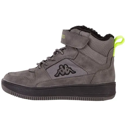 Kappa Uni Kinder Sneaker Winterschuh Stylecode 260991K 1611 grau/schwarz - Wanderschuhe für Kinder mit Webpelzfutter und rutschhemmendem Profil, ideal für kalte Tage und unbeschwertes Toben im Freien.