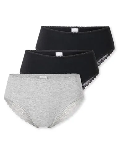 Schiesser Damen 3 Pack Brazilian Slip Unterwäsche mit Spitze - Funktionsunterwäsche aus Baumwoll-Mix, mit elegantem Spitzen-Design für optimalen Tragekomfort und Stil.