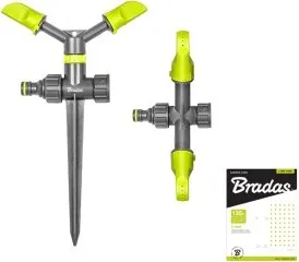 2-Arm Kreisregner mit Erdspieß Sprinkler bis 135m² Bewässerung Rasensprenger BRADAS