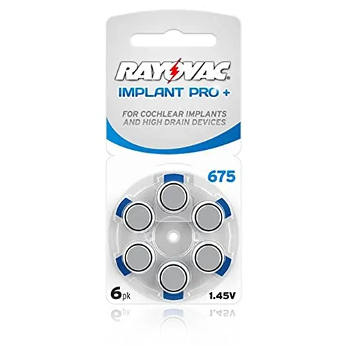 neue Batterien Rayovac Implant Pro Plus für Hörgeräte, Größe 675 60