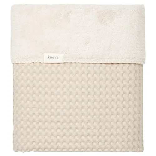 Koeka Oslo Babydecke Waffel/Teddy - Beige - Babydecke aus hochwertigem Waffel- und Teddystoff, angenehm weich und warm. Ideal für Wiege, Laufstall oder als stilvolles Dekorationsstück im Wohnzimmer.