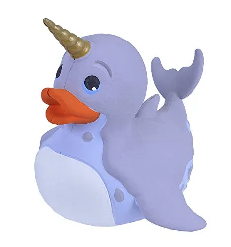 Wild Republic Rubber Duck, Gummiente, Narwal, Badewannen-Geschenke für Kinder, Quietscheentchen, Badespielzeug für Babys, Gummiente lustig, Badeente zum Sammeln, 10 cm, 24344