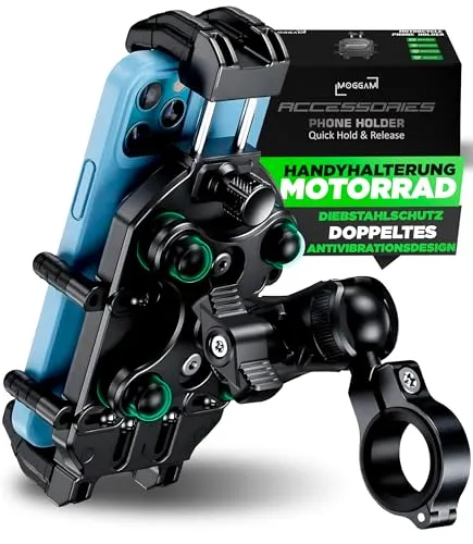 Handyhalterung Motorrad Trail Ultra Robust mit Antivibration und Diebstahlschutz