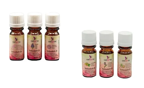 CREARTEC Seifenduftöl Set Frühling & Sommer – 6 aromatische Düfte - Erleben Sie die frischen Aromen des Frühlings und Sommers mit unserem veganen Seifenduftöl-Set. Ideal für die Herstellung von duftenden Seifen und Badeprodukten. Hochwertige Qualität, hergestellt in Deutschland.