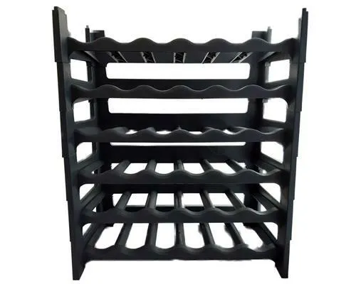WieWin Weinregal für 36 Flaschen – anthrazit - Weinregal aus leichtem, stapelbarem Kunststoff für 36 Flaschen, ideal für Weinliebhaber. Mit kompakten Maßen von 60x30x67 cm passt es perfekt in jede Ecke.