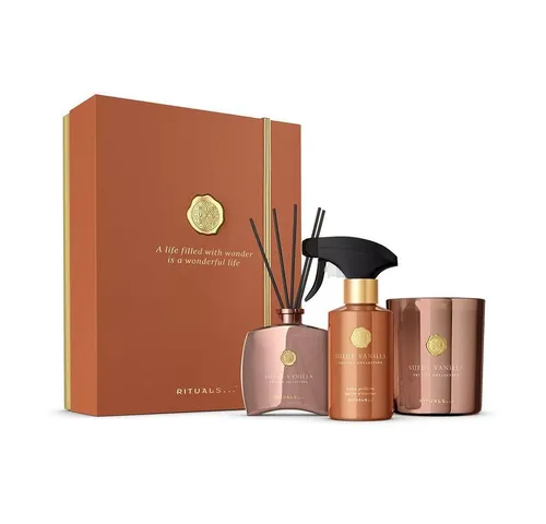 Rituals Pflege-Geschenkset Rituals Private Collection Suede Vanilla Gift Set L 2025, 3-tlg., Duftkerze, Duftstäbchen & Raumduft – Vanille, Kardamom & Patchouli