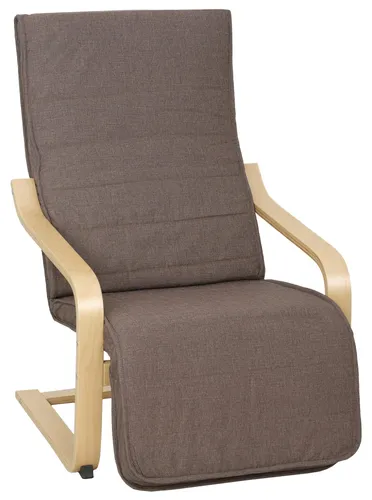 Akzentsessel Relaxsessel mit verstellbarem Fußteil und Birkenholzrahmen