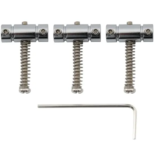 Musiclily Pro 21mm Barrel Stahl Telecaster Saitenreiter für Fender Squier Tele Style E-Gitarre, Chrom (3er Set)
