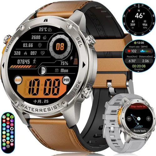 ESFOE DM2-D Smartwatch – Militär GPS Smartwatch mit AMOLED Display