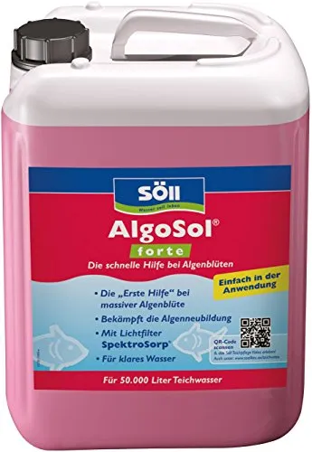 Söll 80678 AlgoSol forte, 2500 ml - Teichpflegemittel gegen Algen - Wasseraufbereiter für Teiche, hochkonzentriertes Algenmittel mit Lichtfilter, wirkt schnell gegen Algenblüten und reduziert deren Neubildung nachhaltig.