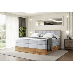 ALTDECOR Boxspringbett LOLL7 KING 200x200 - Boxspringbett mit Matratze und Topper, ausgestattet mit zwei Bettkästen für optimalen Stauraum und allergikerfreundlichen Materialien für erholsame Nächte.
