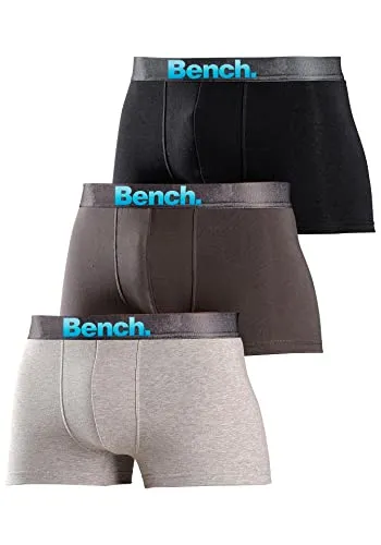 Bench Herren Boxershorts Retroshorts | 3er Set in XL - Herren-Boxershorts im praktischen 3er Set, bietet hohen Tragekomfort und modische Farben in Schwarz, Grau Melange und Dunkelgrau.