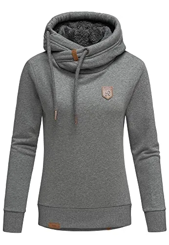 REPUBLIX Damen Kapuzenpullover Sweatjacke Pullover Hoodie Sweatshirt RD-002 Anthrazit S