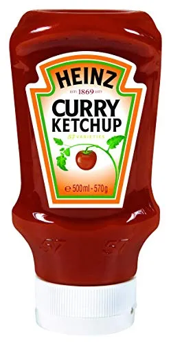 Heinz Curry Ketchup – Curryketchup in Kopfsteherflasche – 10 x 500 ml