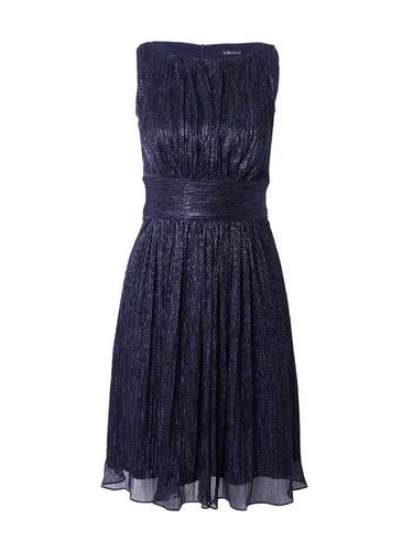 SWING Cocktailkleid Plissee blau 36 in blau von Swing