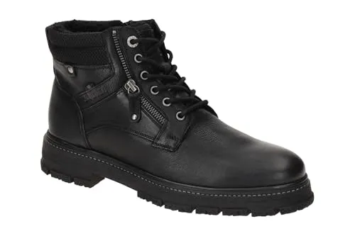 s.Oliver Herren Stiefel zum Schnüren mit Reißverschluss, Schwarz (Black) - Gefüttert für kalte Tage - Wanderschuhe, gefüttert für extra Wärme und Komfort, ideal für winterliche Outdoor-Abenteuer. Hochwertige Materialien und SOFT FOAM-Sohle für ein optimales Trageerlebnis.
