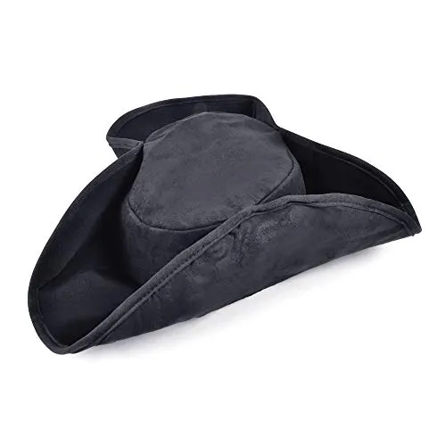 Bristol Novelty BH358 Pirate Hat Distressed Black, Unisex-Adult, One Size