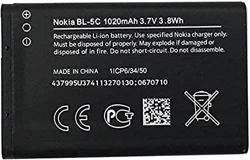 Nokia 0278812 – Akku BL-5 C, 1020 mAh, Li-Ion – Garantie: 1Y