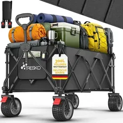 TRESKO Faltbarer Bollerwagen 300L mit Bremse