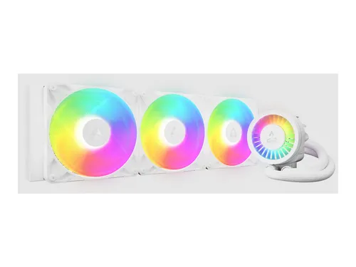 Arctic WAK Liquid Freezer III Pro 420 A-RGB White - Premium CPU-Kühler mit 420 mm Radiator, hervorragende Kühlleistung und anpassbarer A-RGB-Beleuchtung für beeindruckende Systemoptik.