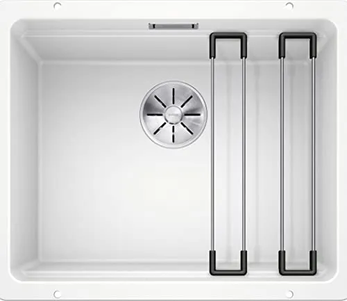 Blanco Etagon 500-U Silgranitweiß - 522 231 Granitspüle - Einbauspüle aus Silgranit in Weiß, ideal für Unterschränke ab 60 cm. Mit Handbetätigung und 2 ETAGON-Schienen, perfekt für moderne Küchen.