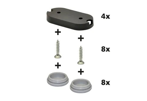 WAGNER design yourself Klick-Gleiter QuickClick® Stuhlgleiter Filzgleiter I 4er-Set zum Anschrauben I 4x Basis + 8x Schraube+Gleiteinsatz austauschbar - Kunststoff HYPER - Made in DE