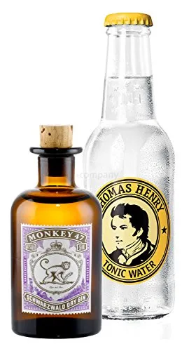 Gin Tonic Probierset - Monkey 47 Schwarzwald Dry Gin 5cl (47% Vol) + Thomas Henry Tonic Water 200ml