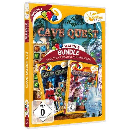Cave Quest 1 und 2 Bundle PC Match 3 Gewinnt Spiele Doppelpack NEU&OVP