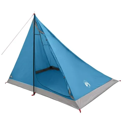 vidaXL Trekkingzelt Blau für 4 Personen - Ideal für Outdoor-Abenteuer: Dieses leichte und tragbare Zelt aus strapazierfähigem 185T-Polyester bietet zuverlässigen Schutz und ist mit Zubehör für einfachen Aufbau ausgestattet.