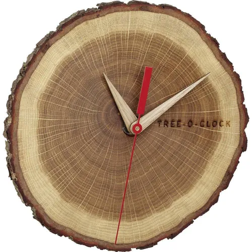 TFA Wanduhr Tree-O-Clock 60.3046 - Wohnaccessoires - Handgemachte Quarzuhr aus Eichenholz mit einzigartiger Rinde, jedes Stück ein Unikat. Ideal für ein stilvolles und natürliches Ambiente.