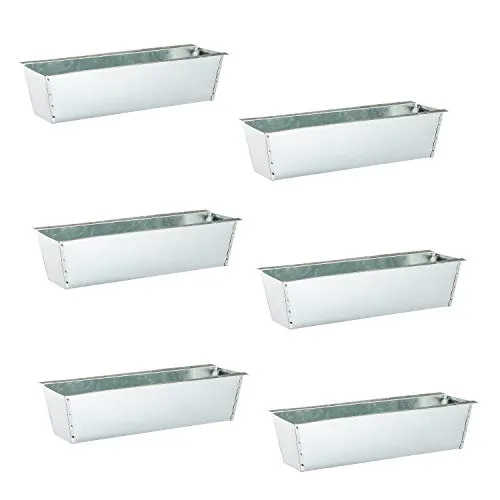 Geschenkestadl 6 Stück Blumenkasten für Paletten Balkonkasten Pflanzkasten Palettentopf Verwendung im Innen- und Außenbereich Farbe Silber