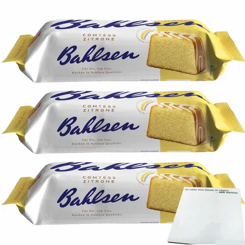 Bahlsen Comtess Zitronen Kuchen 3er Pack 3x350g Packung usy Block