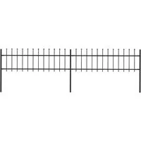 vidaXL Gartenzaun mit dekorativen Speerspitzen - Flügeltore - Stabiler und eleganter Zaun aus pulverbeschichtetem Stahl, ideal für sichere Abgrenzungen und einfache Montage.