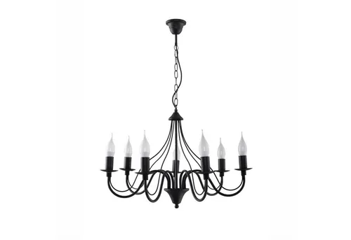 Licht-Erlebnisse Kronleuchter FIORANO Schwarz Metall 7x E14 max. 40 Watt - Lampen: Eleganter, höhenverstellbarer Kronleuchter mit antikem Design, ideal für Esstisch oder Wohnzimmer. Individuelle Leuchtmittelwahl für perfekte Lichtgestaltung.