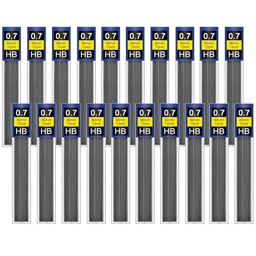 GZDAOXIA 240 Stück Bleistiftminen 0,7 mm HB,Bruchsichere Minenersatz,bruchfeste Minen,Bruchfeste HB Bleistiftminen,für Druckbleistifte Schreiben,Zeichnen,Hausaufgaben(0.7)