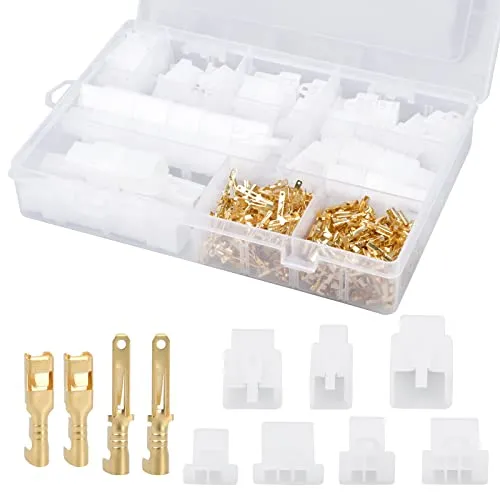 Pinsheng 380 Stück Kabel Steckverbinder 2 3 4 6 Polig Flachsteckhülsen Set 2,8mm Flachstecker Gehäuse kfz Flachstecker Männlich Weiblich für Auto Motorräder Anhänger