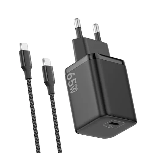 USB C Ladegerät 65W mit 2M Nylon geflochtenem Ladekabel