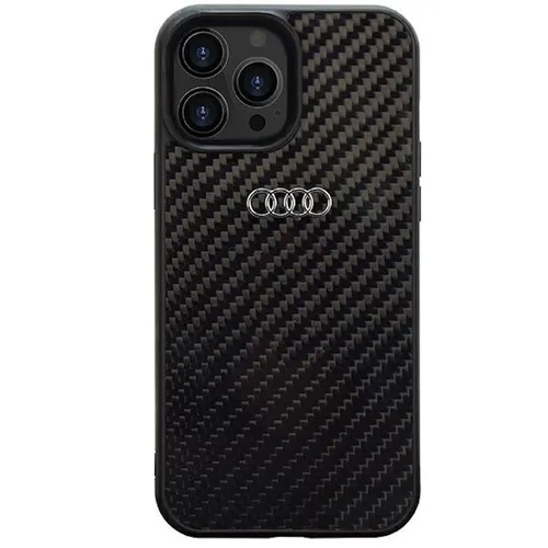 Audi iPhone 14 Pro Schutzhülle - Carbon Faser Schwarz - Taschen & Schutzhüllen für iPhone 14 Pro, robust und schocksicher mit rutschfestem Design für optimalen Schutz.