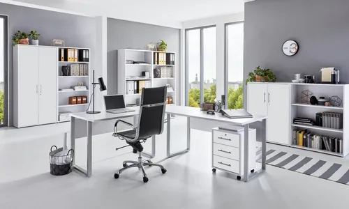 moebel-dich-auf Büromöbel-Set TABOR PRO 7, abschließbar, 8-tlg. mit Winkelschreibtisch und Rollcontainer