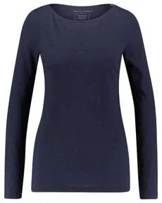 Marc O'Polo Damen Langarmshirt aus Bio-Baumwolle, Blau (Manic Midnight)