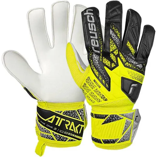 Reusch Attrakt Solid Torwarthandschuhe - Torwarthandschuhe für Erwachsene, ideal für alle Wetterbedingungen mit hervorragendem Grip und ergonomischer Passform für maximalen Tragekomfort.