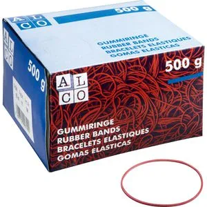 ALCO-Albert 738 - Gummiringe 40 mm, 500 g in roter Kartonschachtel, wiederverwendbar aus Naturkautschuk