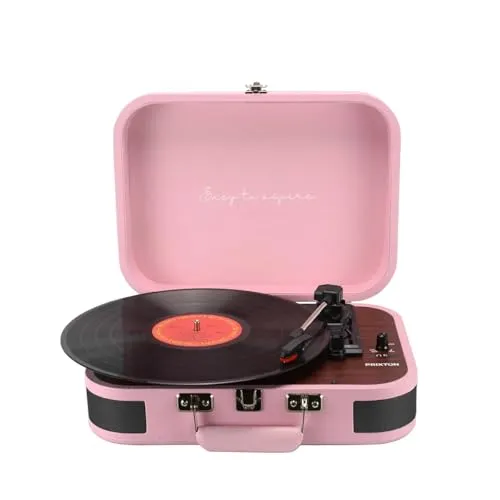 PRIXTON VC600 Plattenspieler mit Bluetooth und Encoding-Funktion, Rosa