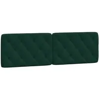 vidaXL Kissen für Kopfteil, Dunkelgrün 160cm Samt - Kopfteil-Kissen für Schlafzimmer, bietet hervorragende Rückenunterstützung und eleganten Komfort mit weichem Samtbezug. Einfache Montage durch Reißverschluss und vielseitige Verwendung.