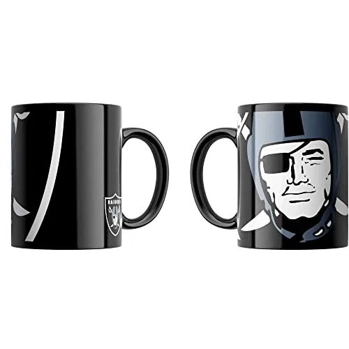 Great Branding Las Vegas Raiders NFL Classic Mug - Sportfan Kaffeebecher aus Keramik mit 330 ml Fassungsvermögen, stylisches Kickoff-Design in Teamfarben und großem Teamlogo - perfektes Geschenk für Raiders-Fans!