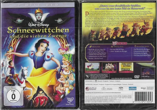 Walt Disney Schneewittchen und die sieben Zwerge (DVD) NEU OVP - Magischer Disney-Klassiker auf DVD, ideal für die ganze Familie und perfekt als Geschenk.